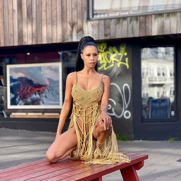 Handmade Macramé Rope Dress GoodVibeGoda Original - Picture 1 of 16